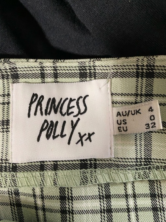 Princess Polly Plaid Mini Skirt US 0 Green Check Schoolgirl Style - Picture 8 of 9